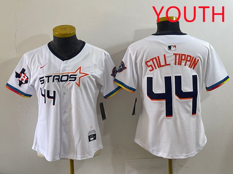 Youth Houston Astros #44 Still Tippin White Four generations Joint Name 2025 Nike MLB Jersey style 8